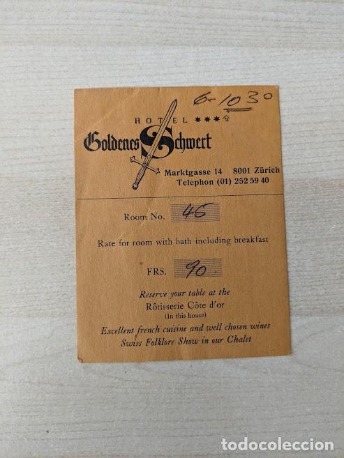 Paper Collecting Others: ANTIGUA TARJETA HOTEL GOLDENES SCHWERT
