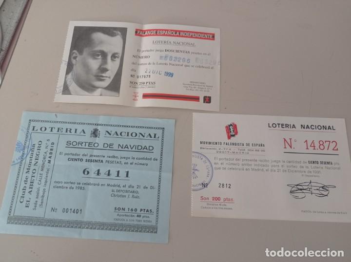 Otros art&iacute;culos de coleccionismo en papel: LOTE 3 PAPELETAS LOTERIA, GRUPOS POLITICOS PATRIOTAS, VER DESCRIPCI&Oacute;N REF. UR MES 3 G