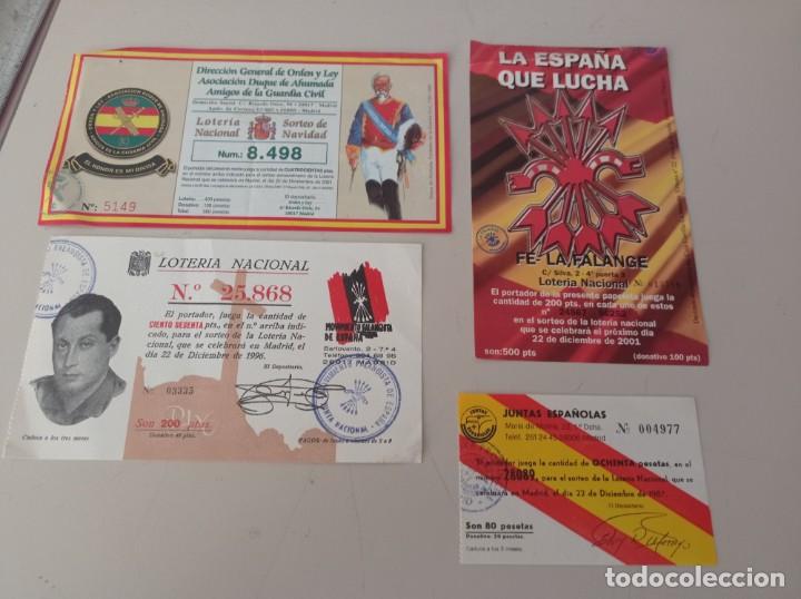 Otros art&iacute;culos de coleccionismo en papel: LOTE 4 PAPELETAS LOTERIA, GRUPOS POLITICOS PATRIOTAS, VER DESCRIPCI&Oacute;N REF. UR MES 3 G