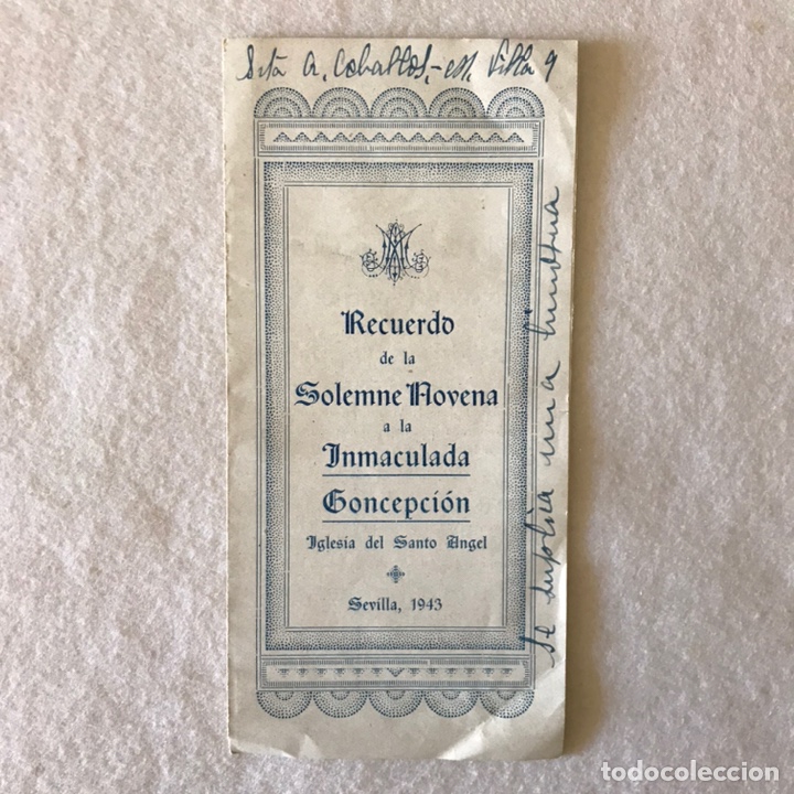Otros art&iacute;culos de coleccionismo en papel: RECUERDO NOVENA HIJAS DE MAR&Iacute;A INMACULADA CONCEPCI&Oacute;N - SANTO &Aacute;NGEL - CARMELITAS DESCALZOS - SEVILLA