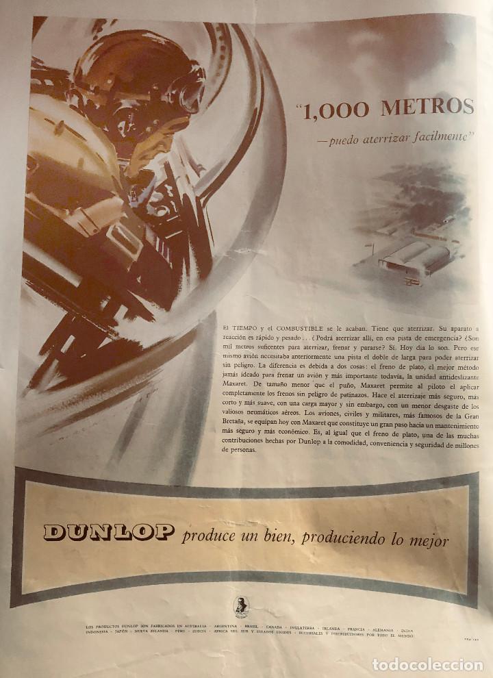 Otros Art&iacute;culos de Coleccionismo en Papel: Publicidad de revista, frenos de avi&oacute;n Dunlop. Original a&ntilde;o 1954. Gran tama&ntilde;o: 26 x 36 cm.