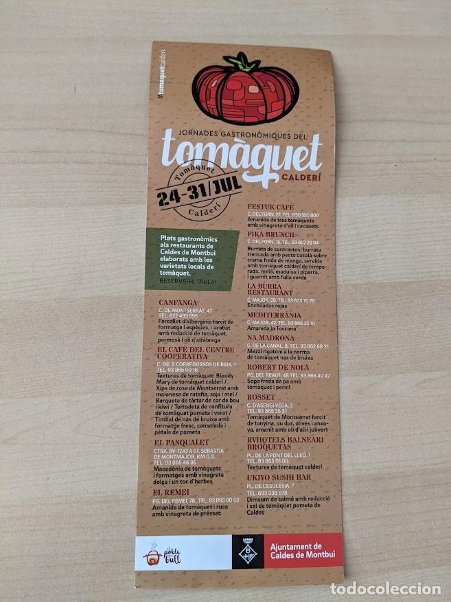 Paper Collecting Others: FOLLETO JORNADES GASTRON&Ograve;MIQUES DEL TOM&Agrave;QUET CALDER&Iacute;