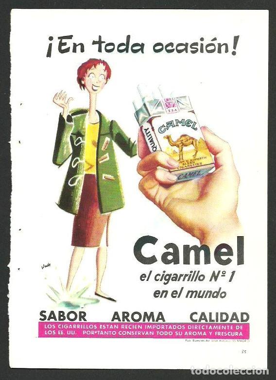 Otros Art&iacute;culos de Coleccionismo en Papel: Recorte Publicitario - Tabaco cigarrillos Camel - Publicidad revista prensa peri&oacute;dico antiguo