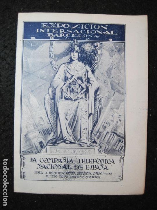 Otros art&iacute;culos de coleccionismo en papel: BARCELONA-EXPOSICION INTERNACIONAL 1929-COMPA&Ntilde;IA TELEFONICA DE ESPA&Ntilde;A-PUBLICIDAD-VER FOTOS-(K-7050)