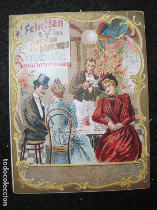 Otros art&iacute;culos de coleccionismo en papel: LOS DEPENDIENTES-FELICITACION ANTIGUA DE NAVIDAD-VER FOTOS-(K-7103)