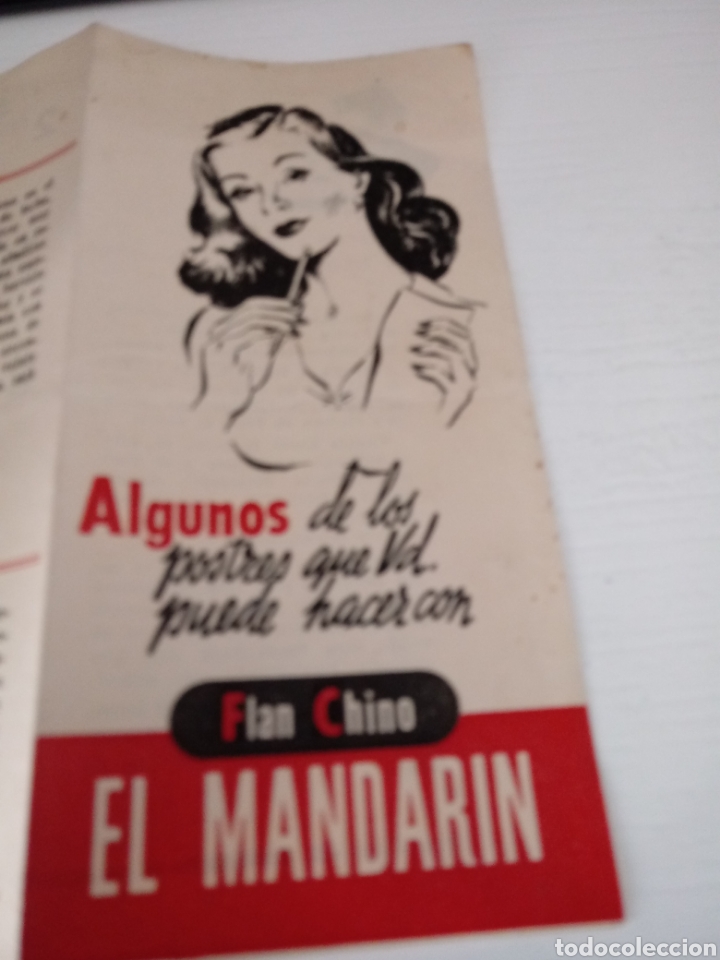 Collectionnisme Papier divers: Folleto de recetas de el Flan Chino El Mandarin.A&ntilde;os 40.
