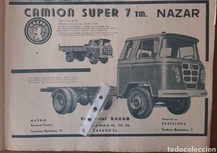 Outros artigos de papel: Publicidad camion nazar de 1964