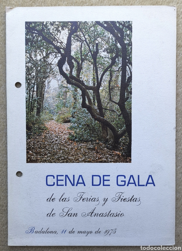 Otros art&iacute;culos de coleccionismo en papel: Men&uacute; Cena de Gala de las Ferias y Fiestas de San Anastasio - Badalona 1975