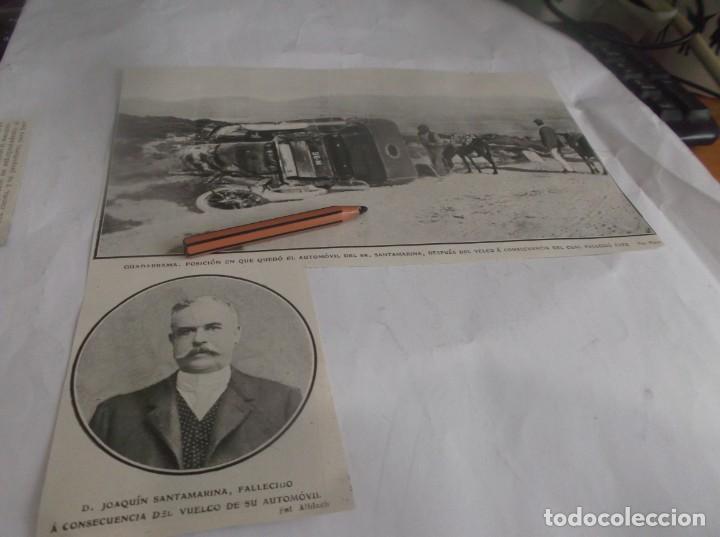 Otros Art&iacute;culos de Coleccionismo en Papel: RECORTE-1908(MADRID)EN GUADARRAMA FALLECI&Oacute; D.JOAQU&Iacute;N SANTAMARINA EN SU AUTOM&Oacute;VIL,ALTO DEL LE&Oacute;N
