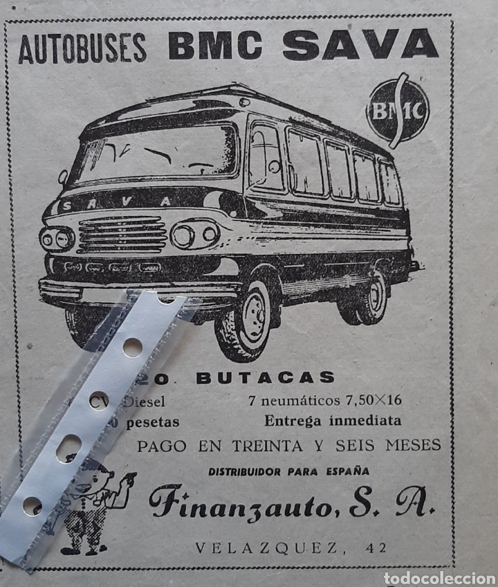 Outros artigos de papel: Publicidad autobus bmc sava de 1962