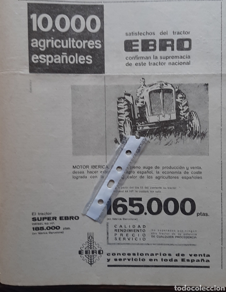 Collectionnisme Papier divers: Publicidad tractores ebro de 1962
