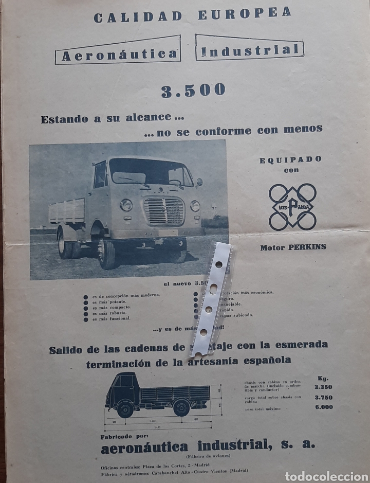 Collectionnisme Papier divers: Publicidad camion avia de 1962