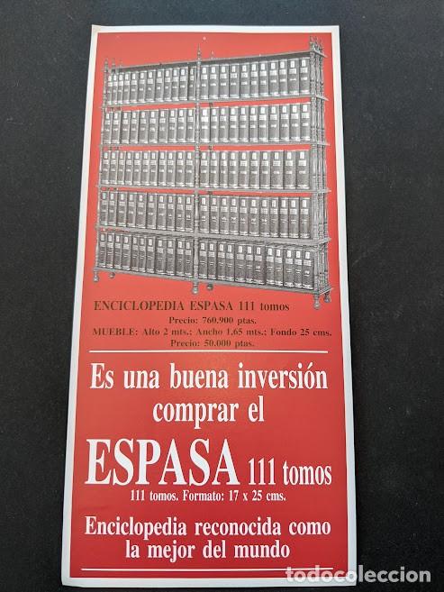 Outros artigos de papel: FOLLETO ENCICLOPEDIA 111 TOMOS ESPASA-CALPE