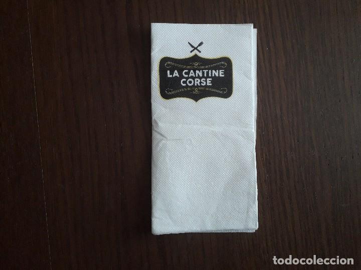 Collectionnisme Papier divers: servilleta de papel de publicidad, restaurante la cantine corse, Par&iacute;s. Francia.