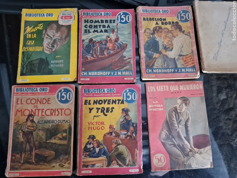 Otros Art&iacute;culos de Coleccionismo en Papel: 7 novelas antiguas biblioteca oro
