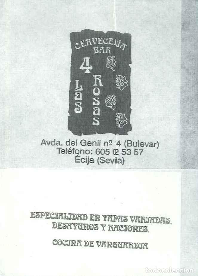 Altri oggetti di carta: SERVILLETA PAPEL - CERVECERIA BAR LAS CUATRO ROSAS - ECIJA (SEVILLA)