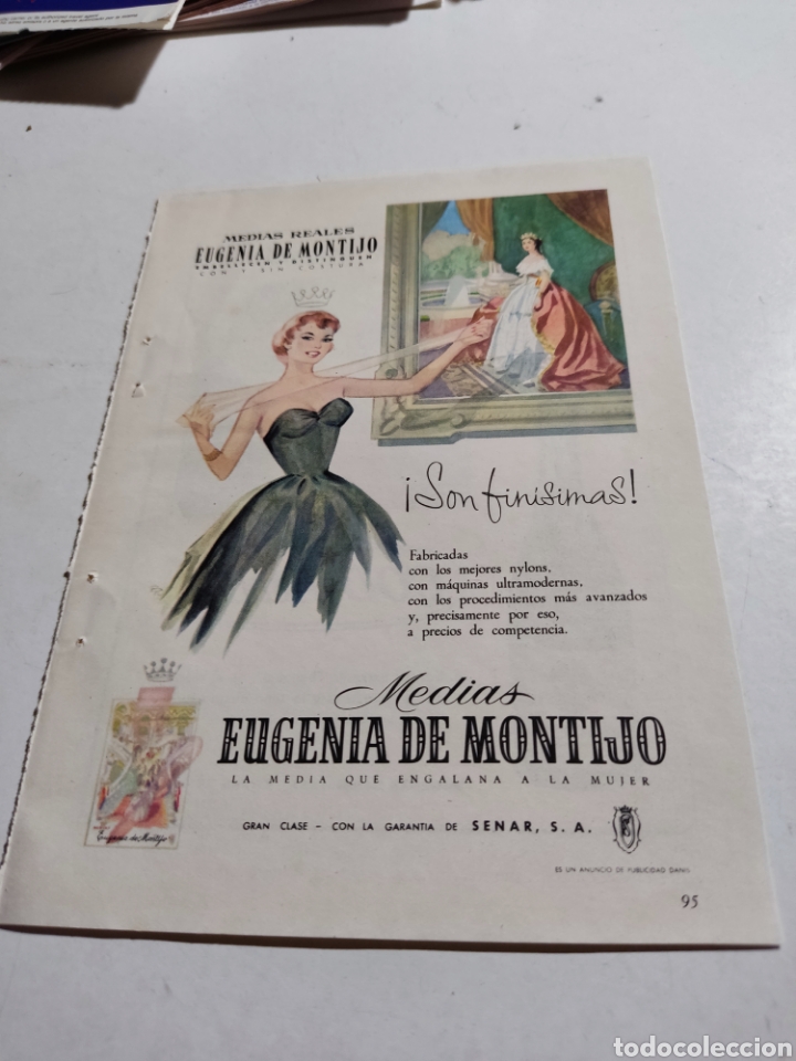 Otros art&iacute;culos de coleccionismo en papel: Recorte publicidad medias reales Eugenia de Montijo y codorniu