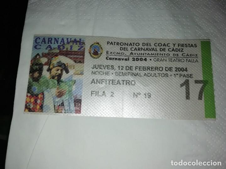 Otros Art&iacute;culos de Coleccionismo en Papel: Carnaval de C&aacute;diz teatro falla entrada concurso de agrupaciones a&ntilde;o 2004