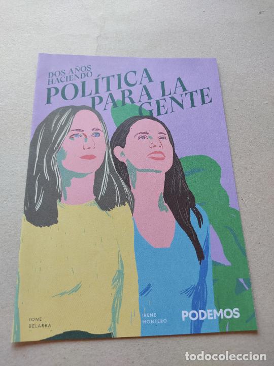 Outros artigos de papel: HOJA TIPO FOLLETO PUBLICIDAD PODEMOS 2 A&Ntilde;OS HACIENDO POLITICA PARA GENTE IONE BELARRA IRENE MONTERO