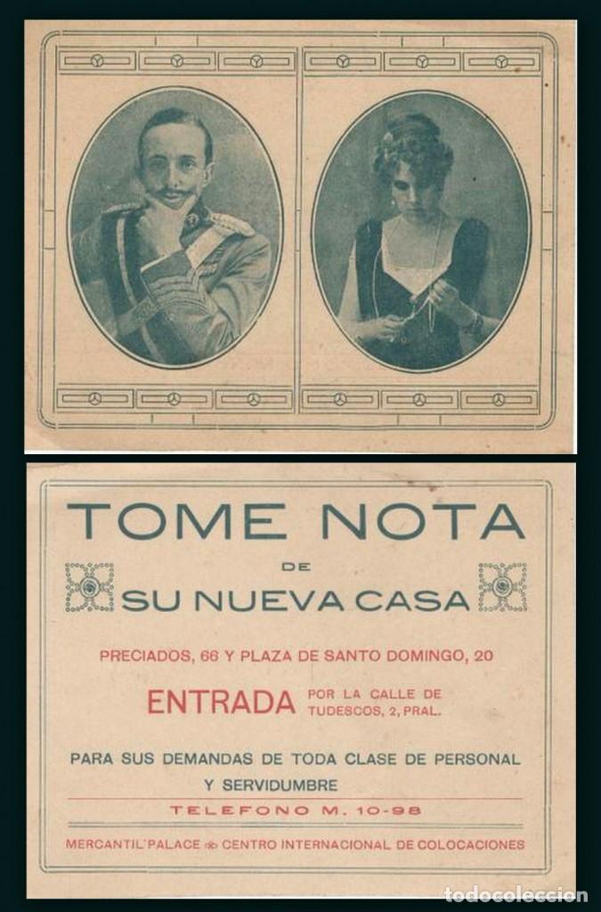 Otros Art&iacute;culos de Coleccionismo en Papel: Mercantil Palace (oferta de personal y servidumbre). Con retratos de Alfonso XIII y Victoria Eugenia
