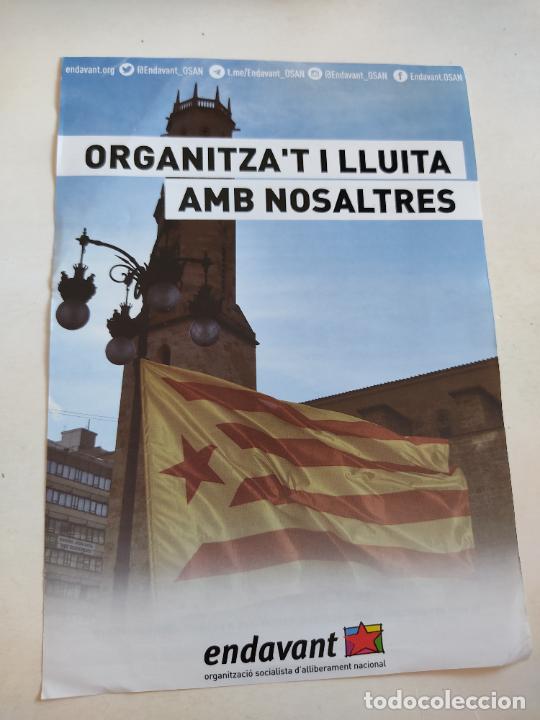 Otros Art&iacute;culos de Coleccionismo en Papel: HOJA TIPO FOLLETO PUBLICIDAD POLITICA ENDAVANT ORGANITZA'T I LLUITA AMB NOSALTRES (EN CATAL&Aacute;N)