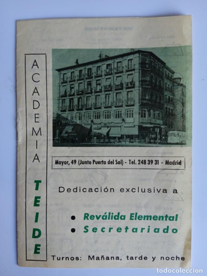 Paper Collecting Others: ACADEMIA TEIDE- 6 PAGINAS CON MATEMATICAS, QUIMICA, FISICA Y LITERATURA - A&Ntilde;O 1968
