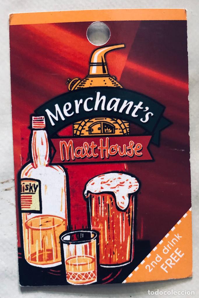 Otros Art&iacute;culos de Coleccionismo en Papel: Tarjeta publicitaria de Merchant's Malt House Irish Pup, Sevilla, Andaluc&iacute;a. A&ntilde;o 2004.