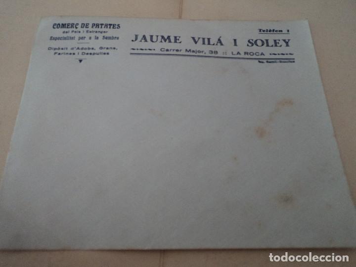 Otros art&iacute;culos de coleccionismo en papel: antiguo sobre de jaume vila i soley, comer&ccedil; de patates del pais i extranger, la roca, tfno. 1