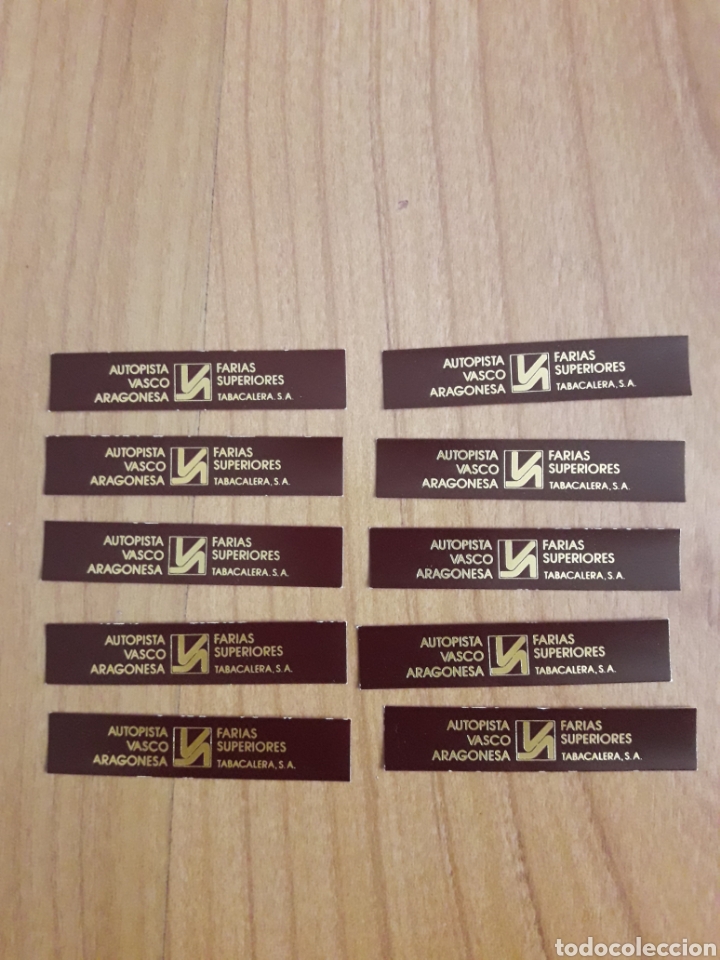 Otros Art&iacute;culos de Coleccionismo en Papel: 10 VITOLAS PUROS AUTOPISTA VASCO ARAGONESA. FARIAS SUPERIORES. TABACALERA. PERFECTO ESTADO