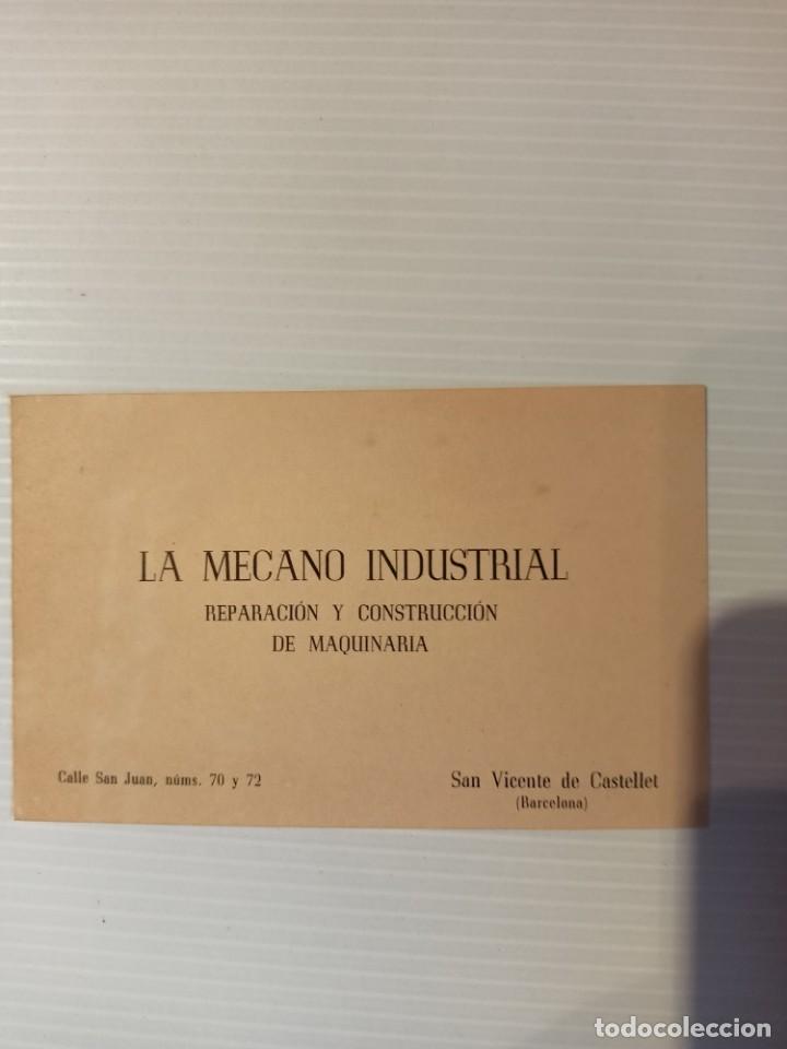 Otros Art&iacute;culos de Coleccionismo en Papel: Tarjeta de &rdquo;La Mecano Industrial&rdquo; reparaci&oacute;n y construc. de maquinartia de San Vicente de Castellet