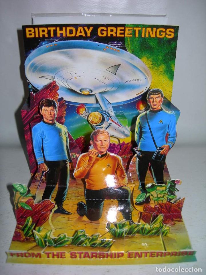 Otros art&iacute;culos de coleccionismo en papel: RARA POSTAL DE FELICITACI&Oacute;N 3D STAR TREK - TRIDIMENSIONAL - VINTAGE - ENTERPRISE - POP SHOTS -
