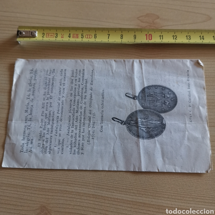 Otros art&iacute;culos de coleccionismo en papel: Tr&iacute;ptico de la medalla religiosa - Foto 3
