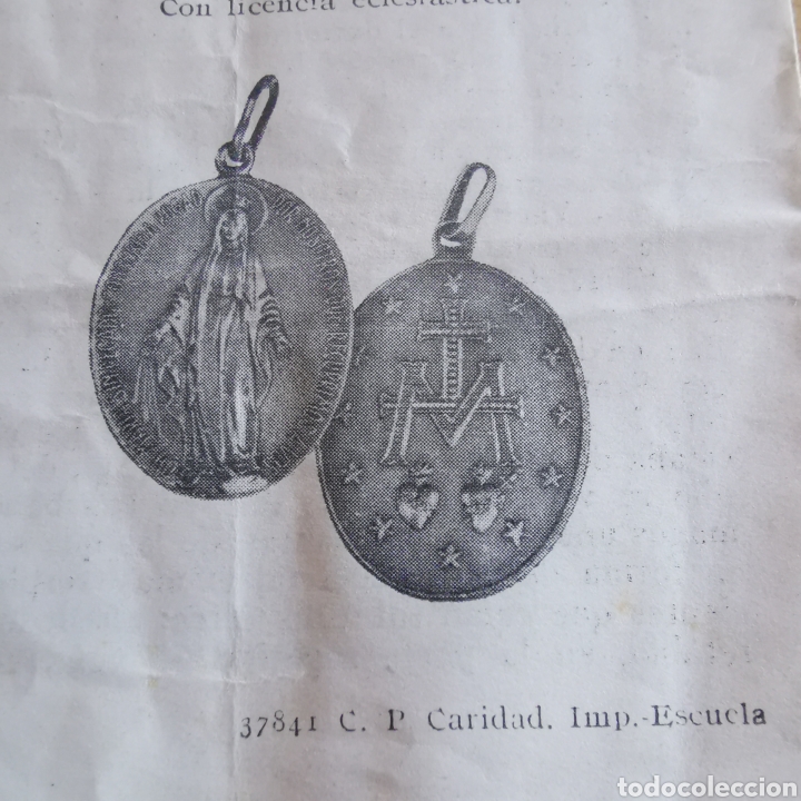 Otros art&iacute;culos de coleccionismo en papel: Tr&iacute;ptico de la medalla religiosa - Foto 4