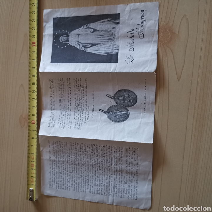 Otros art&iacute;culos de coleccionismo en papel: Tr&iacute;ptico de la medalla religiosa - Foto 6
