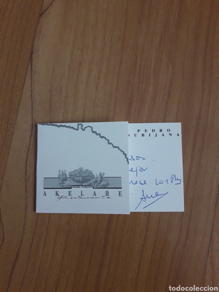 Collectionnisme Papier divers: TARJETA RESTAURANTE AKELARRE PEDRO SUBIJANA CON DEDICATORIA ANA GARCIA SI&Ntilde;ERIZ DE LO + PLUS