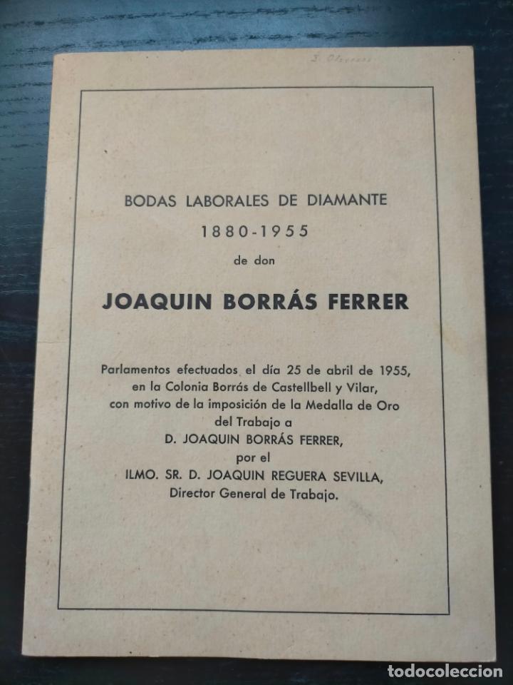 Sammelleidenschaft Andere Papierartikel: Bodas laborales de diamante 1880 - 1955 Joaqu&iacute;n Borr&aacute;s Ferrer colonia Borr&aacute;s de Castellbell y Vilar