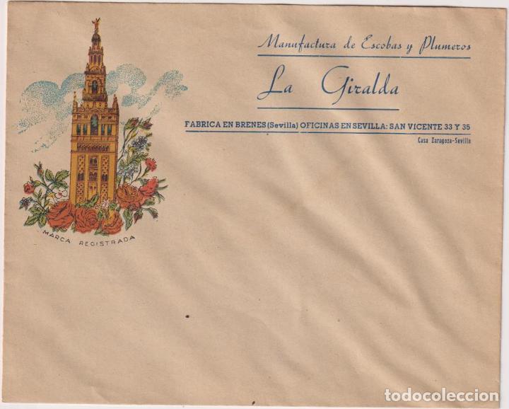 Paper Collecting Others: Sobre con membrete. Escobas y Plumeros, La Giralda, Brenes (Sevilla)