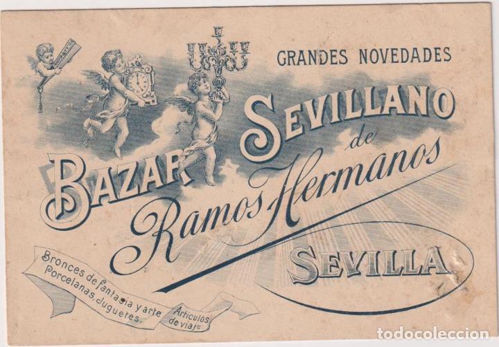 Paper Collecting Others: Tarjeta (9x13) Bazar Sevillano de Ramos Hermanos. Bronces de Fantas&iacute;as, Sevilla