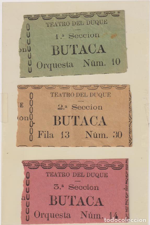 Paper Collecting Others: Lote de 3 Entradas al Teatro del Duque. Sevilla. Fechadas en Oct. 18, 19 y 31 de 1890