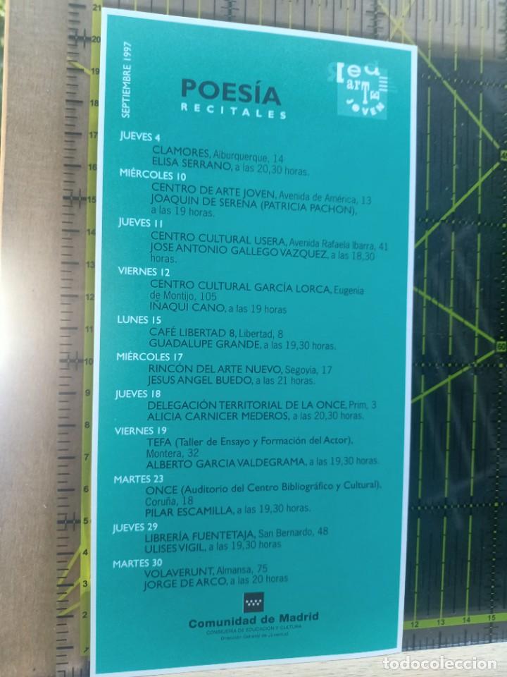 Otros Art&iacute;culos de Coleccionismo en Papel: RED DE ARTE JOVEN DE LA COMUNIDAD DE MADRID PROGRAMA RECITALES DE POES&Iacute;A SEPTIEMBRE 1997 VER LISTADO