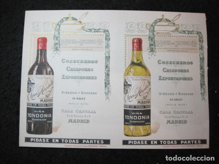 Otros art&iacute;culos de coleccionismo en papel: R.LOPEZ DE HEREDIA-VI&Ntilde;EDOS Y BODEGAS DE HARO-PUBLICIDAD ANTIGUA-VER FOTOS-(K-7199)