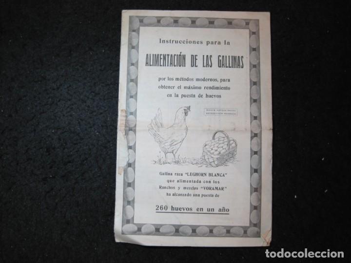 Otros art&iacute;culos de coleccionismo en papel: INSTRUCCIONES PARA ALIMENTACION DE LAS GALLINAS-VER FOTOS-(K-7202)