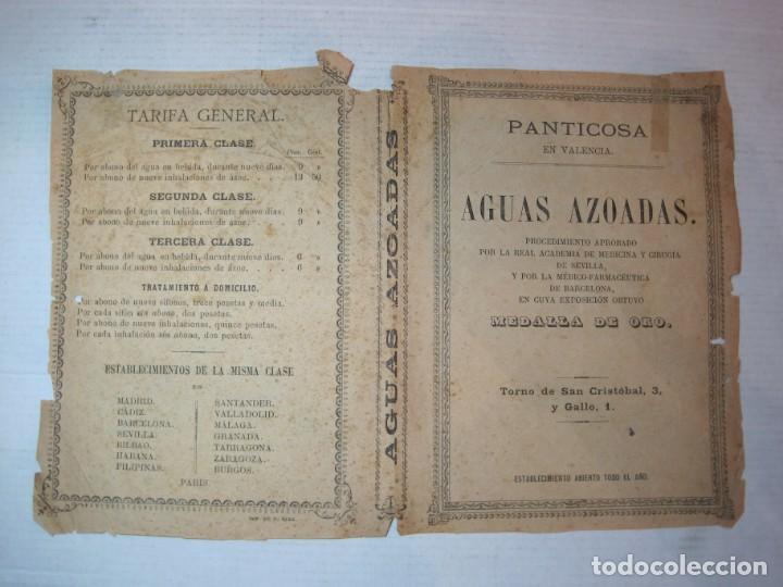 Otros art&iacute;culos de coleccionismo en papel: PANTICOSA EN VALENCIA-AGUAS AZOADAS-PUBLICIDAD-VER FOTOS-(K-7204)