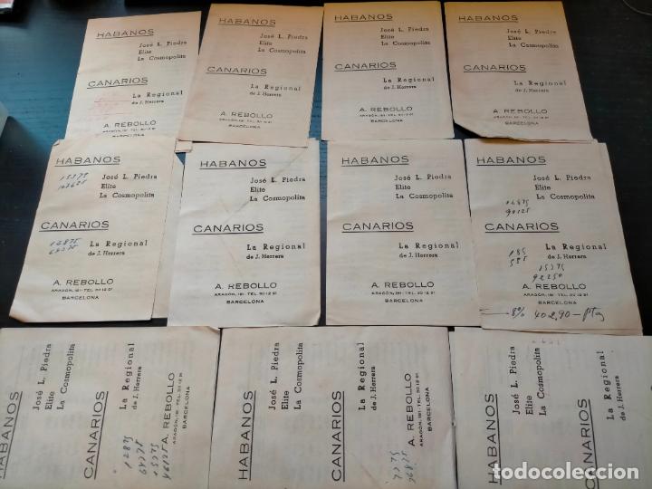 Otros Art&iacute;culos de Coleccionismo en Papel: Lote documentos tarifas de precios antiguas cigarrillos puros habanos canarios la regional