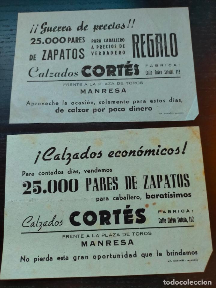 Altri oggetti di carta: GUERRA DE PRECIOS ZAPATOS REGALO CALZADOS CORT&Eacute;S MANRESA PROPAGANDA PUBLICIDAD TIENDA