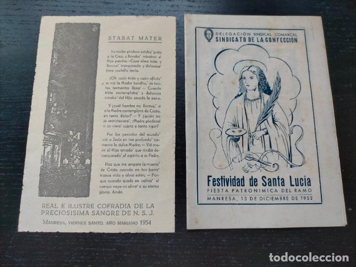 Sammelleidenschaft Andere Papierartikel: LOTE STABAT MATER COFRADIA MANRESA SINDICATO DE LA CONFECCION FESTIVIDAD DE SANTA LUCIA 1952 1954