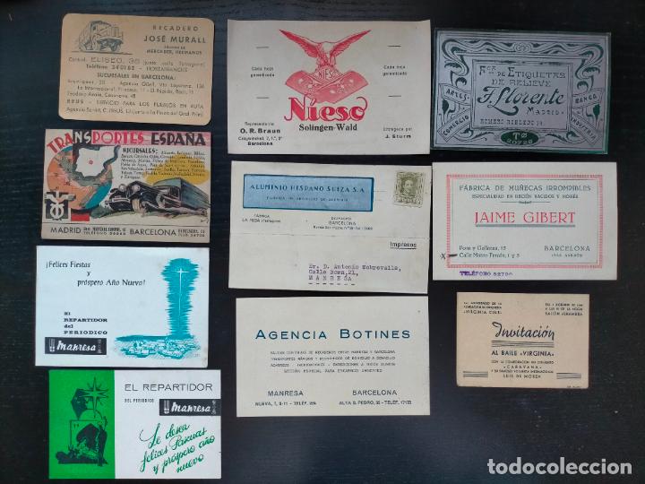 Sammelleidenschaft Andere Papierartikel: LOTE TARJETAS DE NEGOCIO ANTIGUAS CATALU&Ntilde;A BARCELONA MANRESA FABRICA MU&Ntilde;ECAS RECADERO REPARTIDOR
