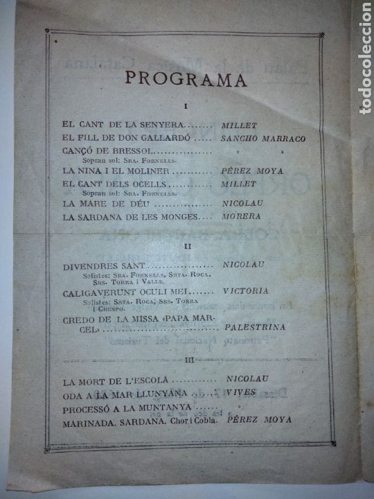 Otros art&iacute;culos de coleccionismo en papel: Programa de 1930, del Palacio de la M&uacute;sica Catalana - Foto 2
