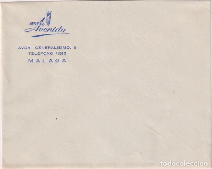 Paper Collecting Others: Sobre con Membrete. Hotel Avenida. M&aacute;laga. SIN USAR