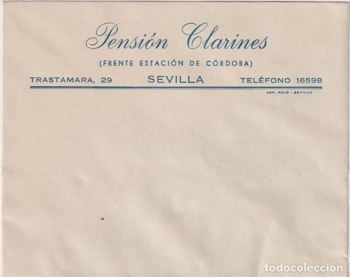 Paper Collecting Others: Sobre con Membrete. Pensi&oacute;n Clarines. Sevilla. SIN USAR
